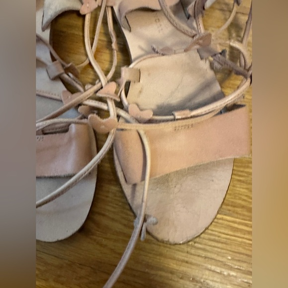 Loeffler Randall Heartla Ankle Wrap Gladiator Sandal Pink Nude Leather Heart 6.5 - Picture 4 of 10